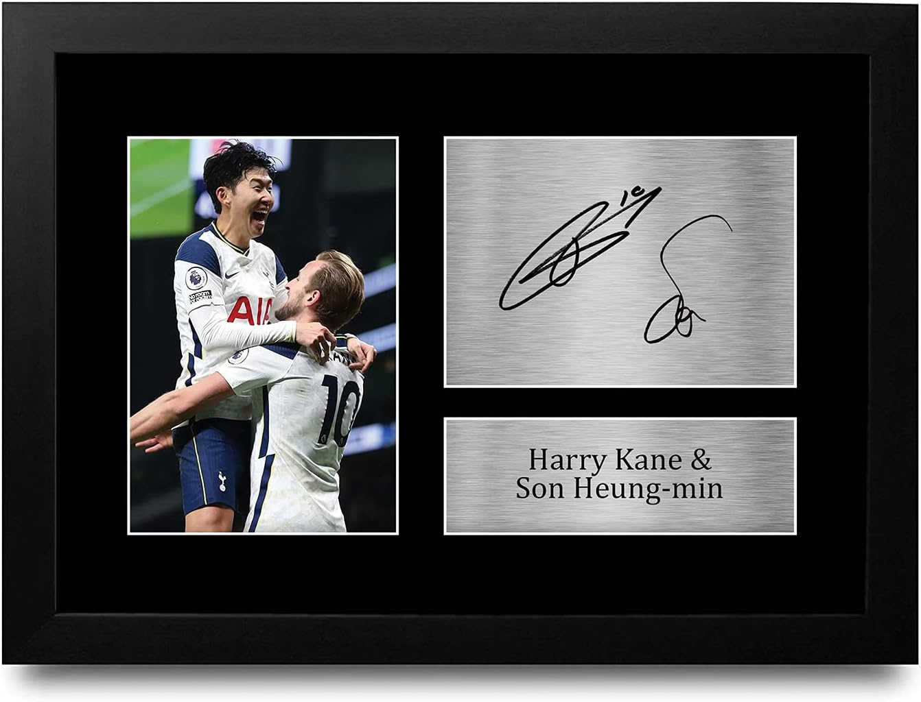 HWC Trading FR A4 Harry Kane & Son Heung-Min Tottenham Hotspurs Spurs Gifts Printed Signed Autograph Picture for Football Fans and Supporters - A4 Framed