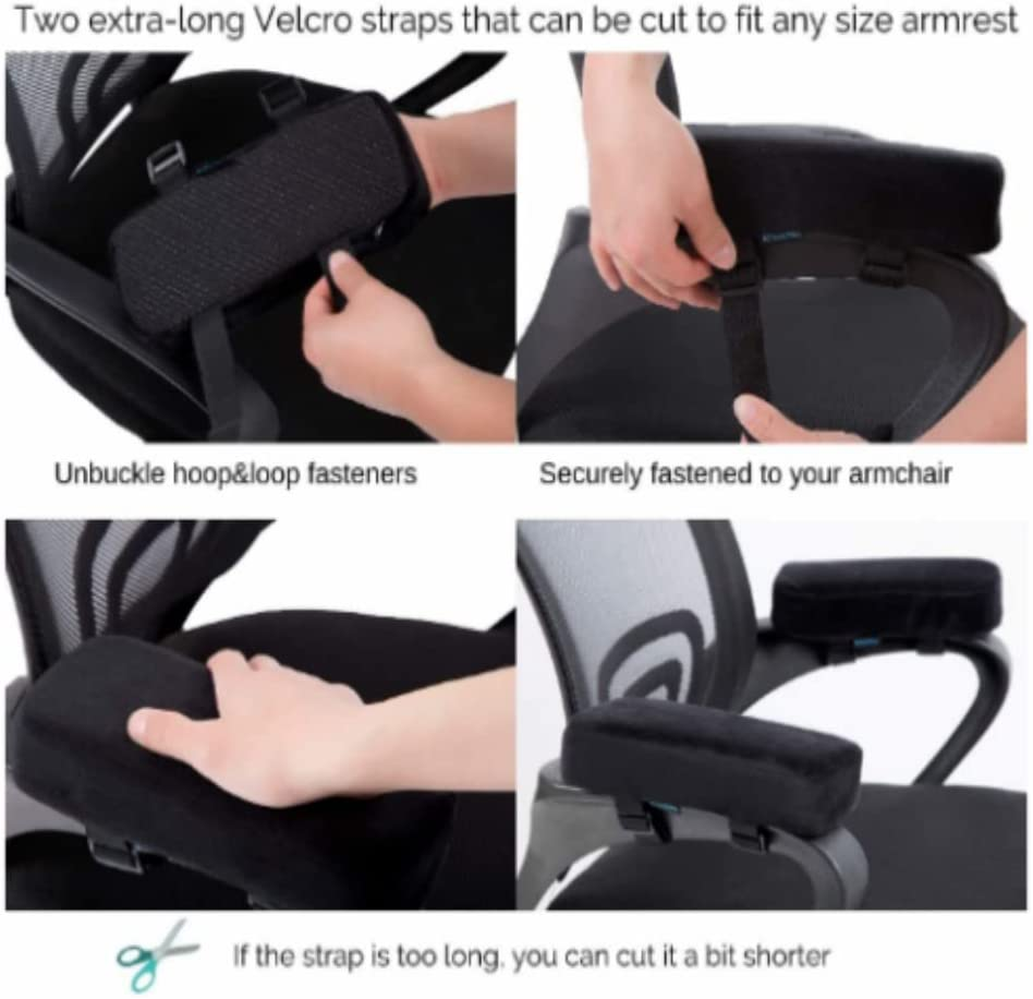 Arm Rest for Desk, Office Chair Armrest Slipcovers Covers,Washable and Durable Desk Chair Arm Cushion with Memory Foam,Arm Rest Pillow for Office Chairs, Wheelchairs, Desk Chairs, and Computer Chairs image number 5