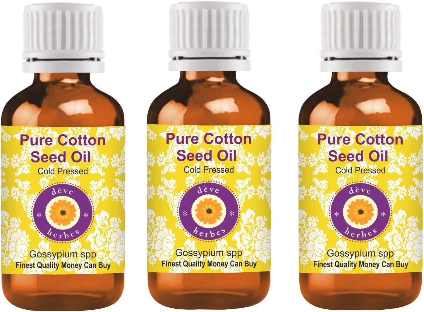 Deve Herbes Pure Cotton Seed Oil (Gossypium Spp) Natural Therapeutic Grade Cold Pressed 100Ml (3.38 Oz) image number 1