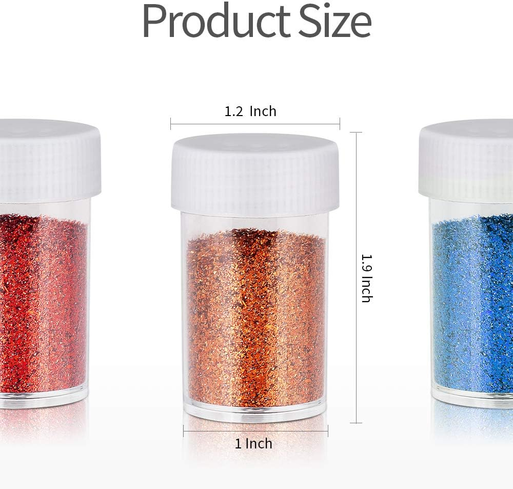 Teenitor Fine Glitter for Crafts Set, 24 Jars Hair Glitter for Face and Body Glitter, Extra Fine Glitter for Resin Craft Glitter, Nail Glitter image number 1