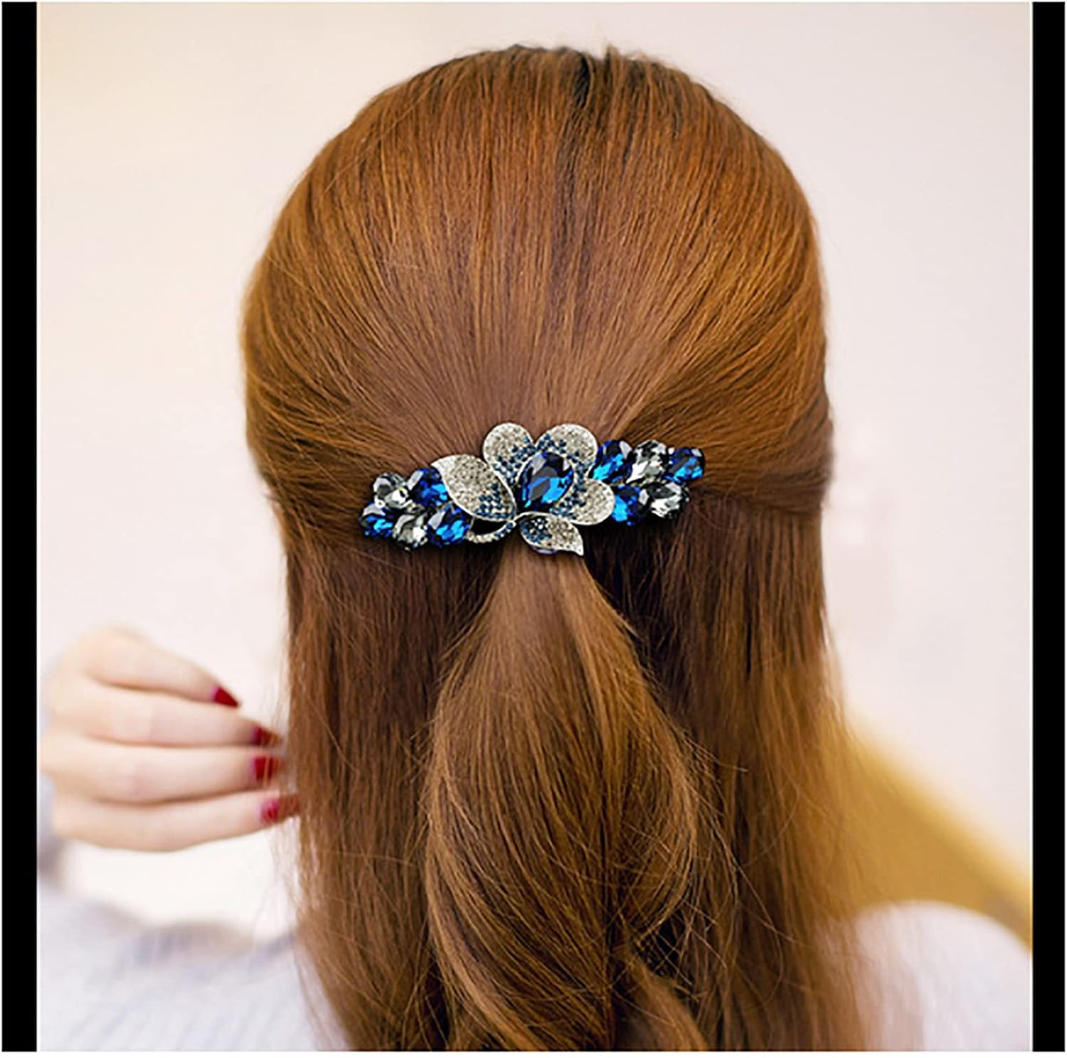Violet Flower Woman Hair Clips, Hair Accessories, Decorative Hair Clips Girls Women,Blue image number 3