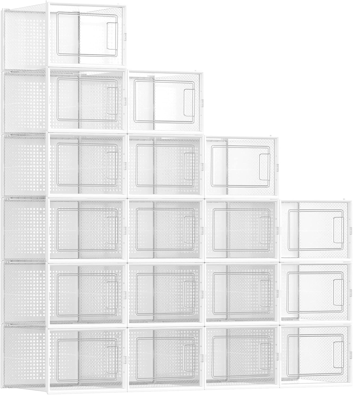SONGMICS Shoe Boxes, Pack of 18 Stackable Shoe Storage Organizers, Fit up to US Size 9.5 ULSP18MWT image number 6