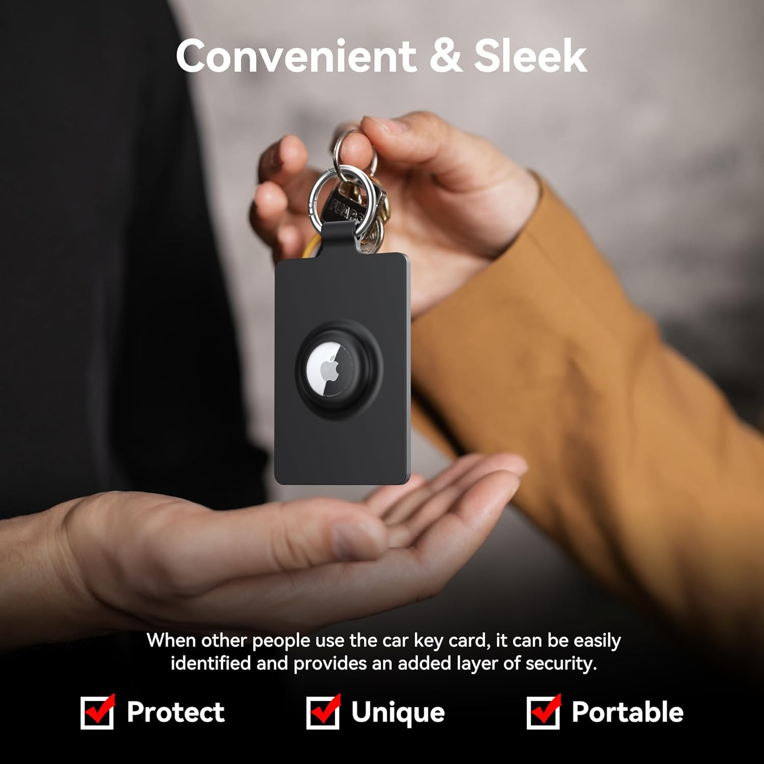 Card Holder for Tesla Keycard with Airtag, Soft Silicone Key Card Protective Case Cover for Tesla Model 3 Y S X, Key Holder with Keychain Key Rings - 2 Pack image number 6