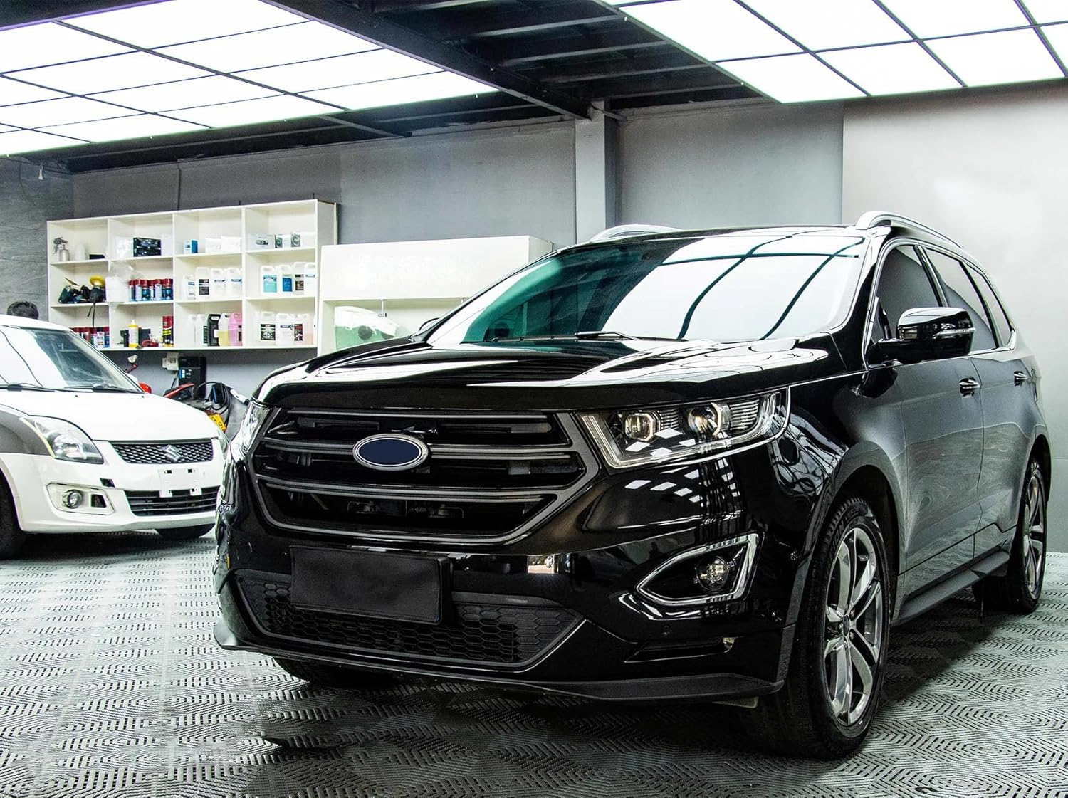 LZLRUN High Gloss Black Vinyl Wrap Self Adhesive Air Release Bubble - Outdoor Rated for Automotive Use Installation Tools Included (1FT X 5FT) image number 6