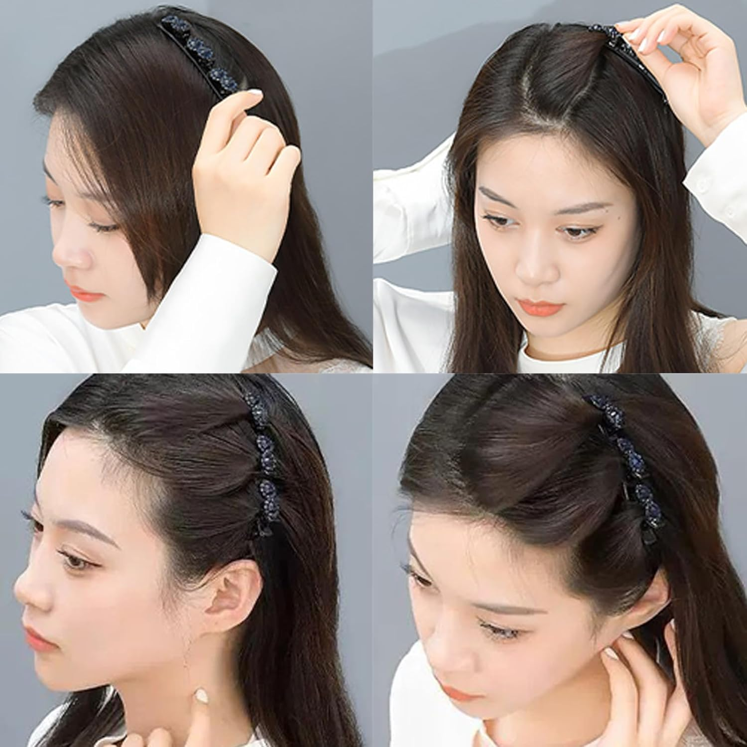 Whaleo Set of 8 Five Leaf Clover Hair Clips Flower Hair Clips Women'S Crystal Hair Accessories Ladies, Braided Hair Clip Girls, Create a Variety of Stylish Hairstyles