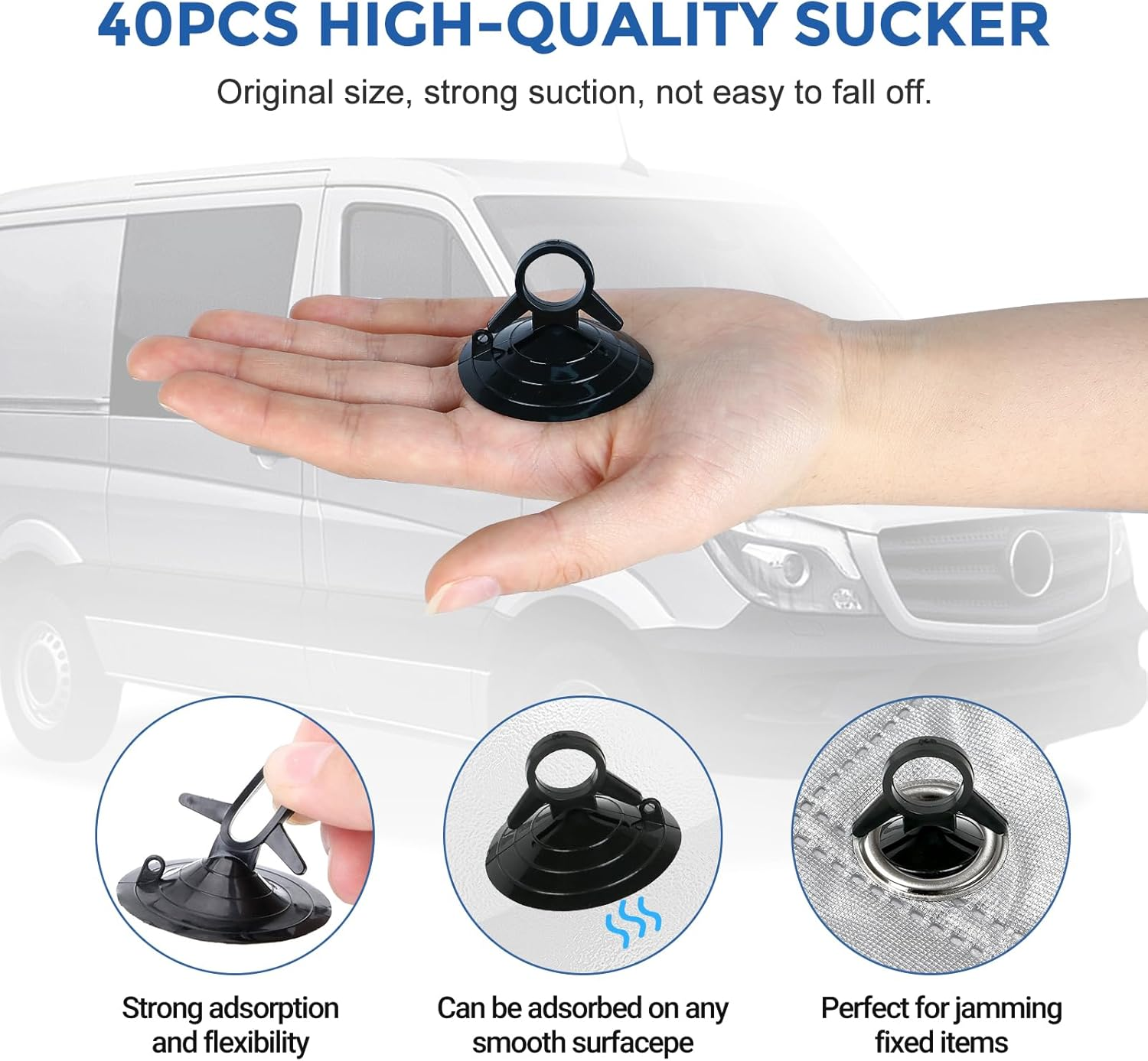 Federedevo Mercedes Sprinter Sun Shade 7-Piece Set 2019-2023 | Full Cabin Thermal Insulation Kit for LWB Vans | UV Blocker + Privacy Covers (Front/Rear/Side Windows) image number 5