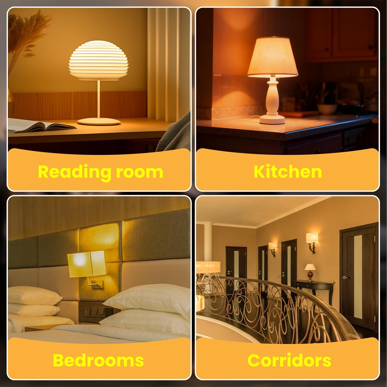 Lamptobe A19 E27 LED Light Bulb, 9W 600LM Full Bright Mode & 0.8W 60LM Night Light Mode, Energy Saving E27 LED Bulb for Home Lighting - 3000K Warm White - Pack of 2 image number 5