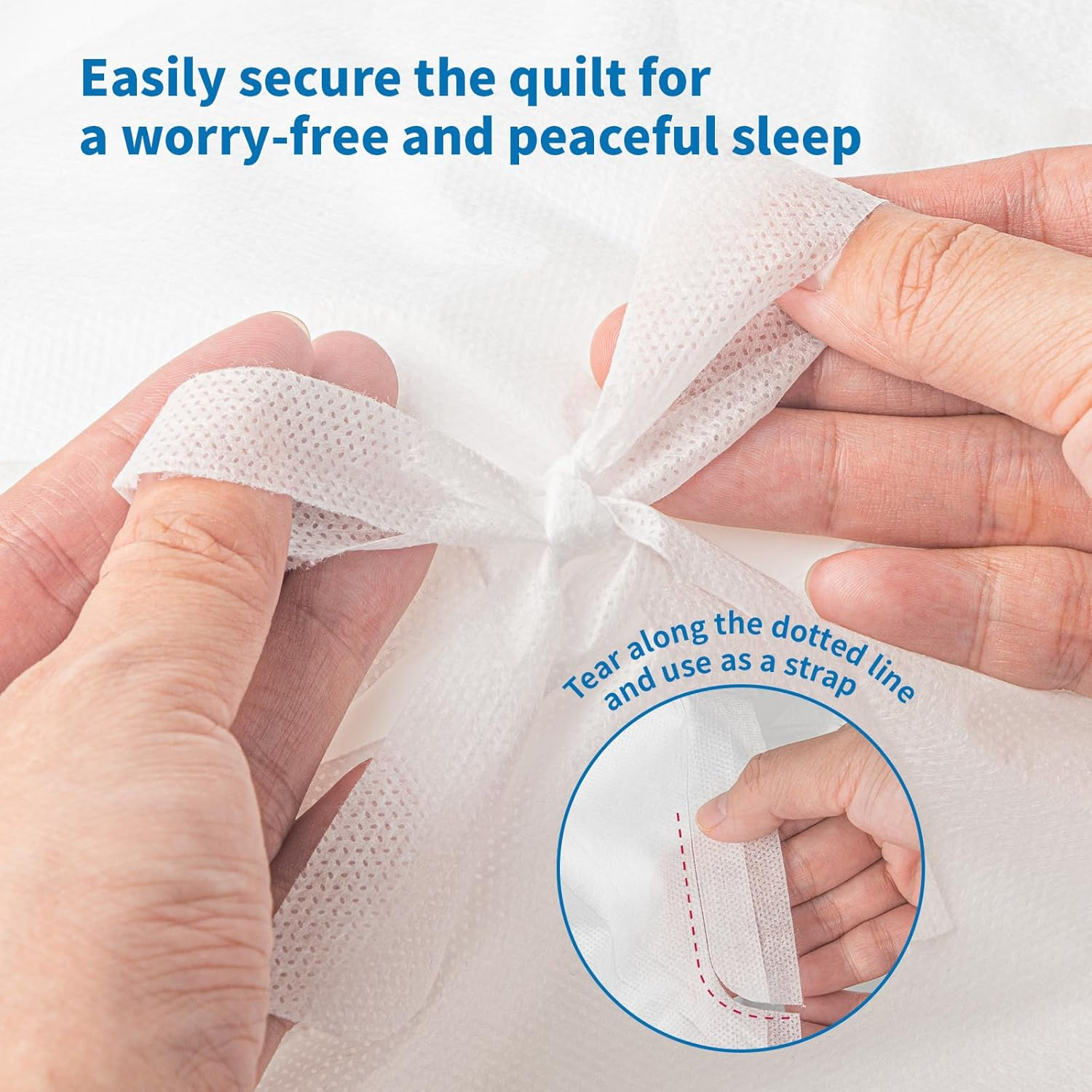 KIIS Travel-Safe Disposable Cover Sheets for Travel, Disposable Bed Sheet, Disposable Duvet/Comforter Cover, Disposable Pillowcases, Perfect for Hotels & Trips (King Size) image number 4