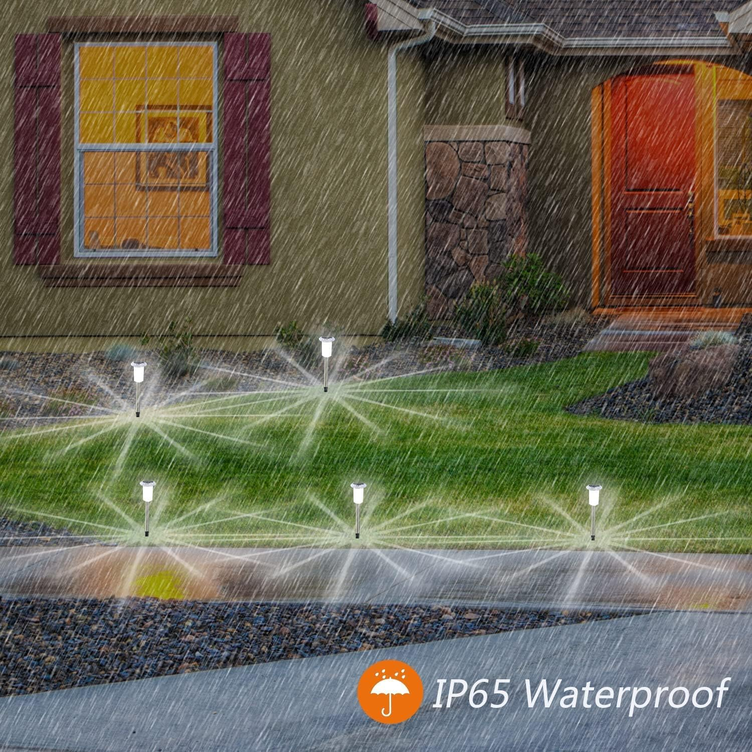 Bright Solar Pathway Lights Outdoor 10 Pack, Upgraded Solar Lights up to 12 Hours LED Landscape Lighting Waterproof Decorative for Garden Ground Lawn Yard Walkway (Cold White) image number 5