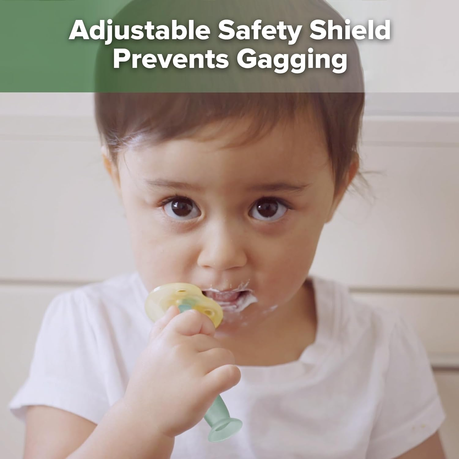 Haakaa 360&deg; Silicone Baby Toothbrush with Suction Base Infant to Toddler Toothbrush, Food Grade Silicone, 1Pc (Blue) image number 3