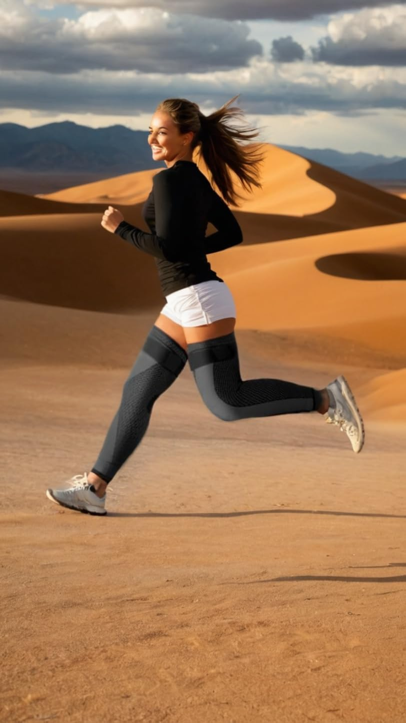 Generic Compression Leg Sleeves - Boost Performance, Reduce Swelling, Support for Sports, Arthritis & Varicose Veins - Unisex-Adults, X-Large, Solid, Sporty image number 1