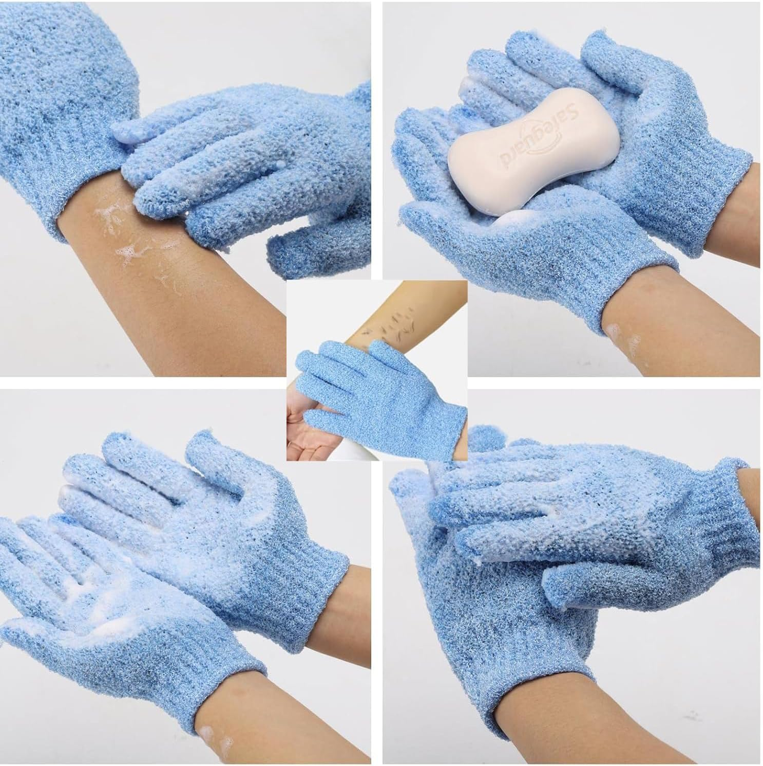 WEZCHUGHAOL 12 Pairs Exfoliating Gloves for Shower & Spa - Body Scrubber Loofah Gloves, Dead Skin Cell Remover for Full Body Hand Exfoliation, Massage and Gentle Cleansing