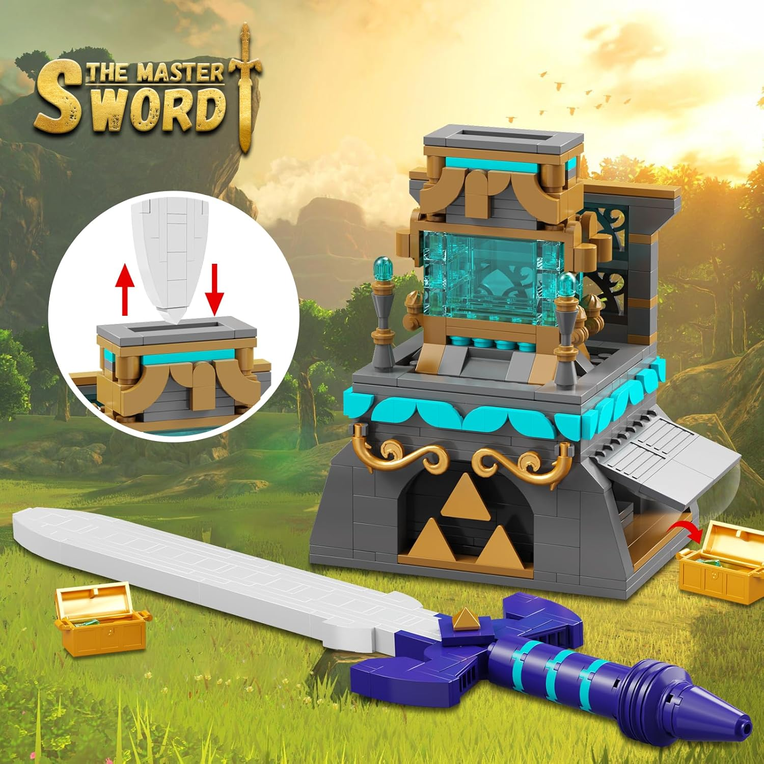 BOTW the Master Sword Glowing Building Block Set，Compatible with  Link&rsquo;S Sword Toy Set for Adults Boy Fans Kids Ages 6-12 Year Old（498Pcs） image number 6