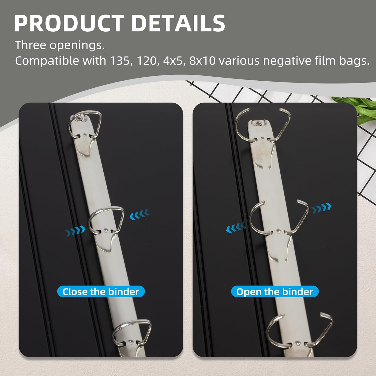 Etone Archival Storage Sheets 135 35Mm Negative Page Preservers Sleeves with Film Album Ring Binder (50X135)