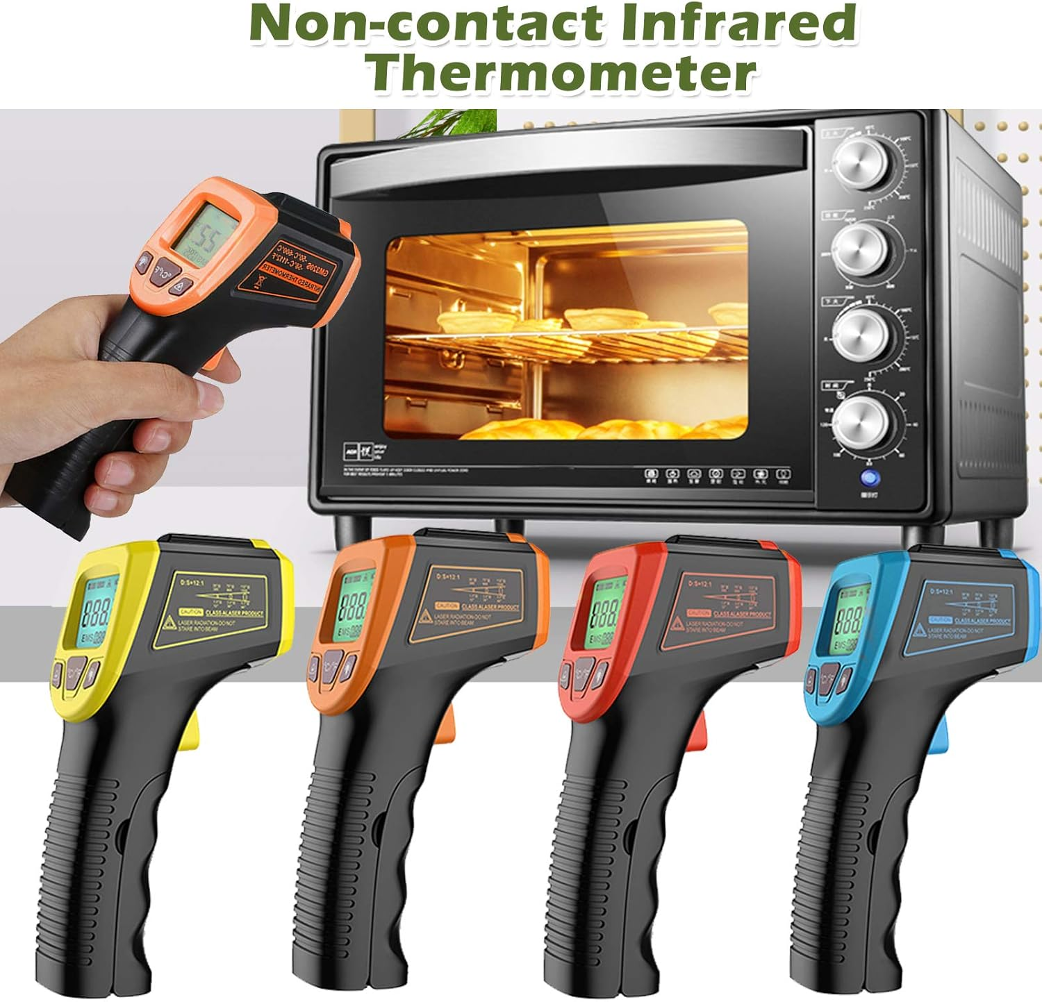 Leeofty Infrared Thermometer, Non-Contact Digital Temperature Gun -58&deg;F to 1112&deg;F (-50&deg;C to 600&deg;C) with LCD Display,Red - Red image number 5