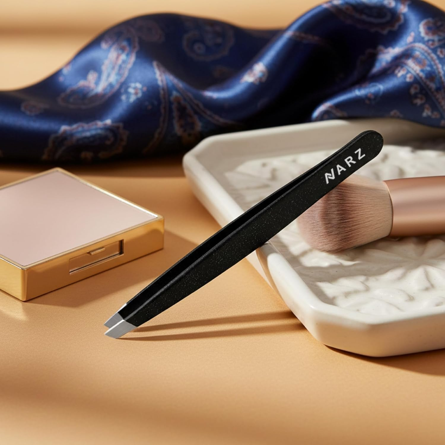 4Pcs Professional Tweezer for Facial Hair Women & Men Stainless Steel Precision Tweezers for Ingrown Hair Tweezers for Men & Women (Shiny Black) image number 1