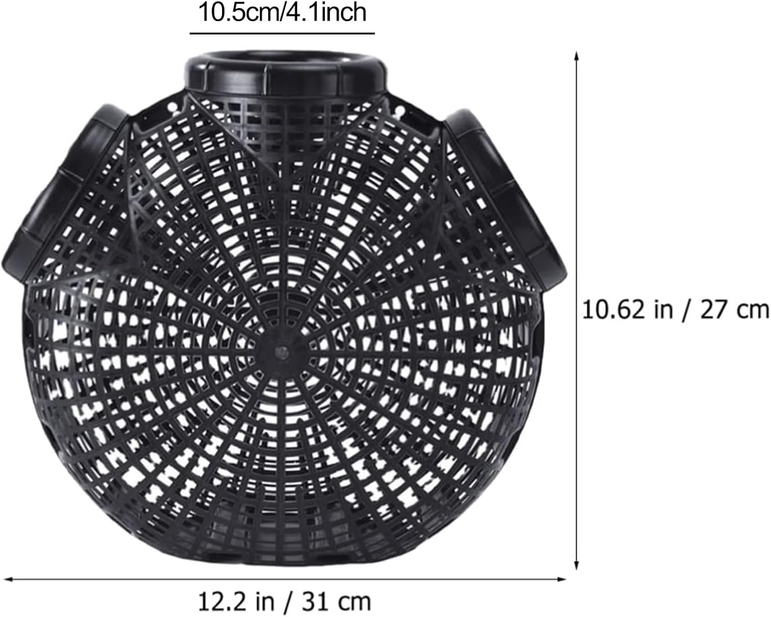 Crab Cage, Foldable Crab Trap Net, Multi Entry Catch Basket, Easy Use Bait Chamber, Saltwater Freshwater Fishing Gear, Durable Mesh Construction, Outdoor Marine Equipment, Black 3-Door Trap image number 1