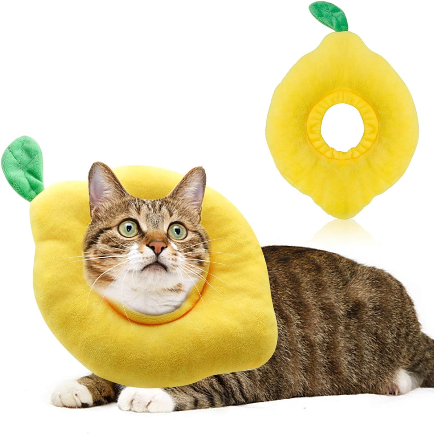 HYLYUN Cat Recovery Collar - Cute Lemon Neck Cat Cones after Surgery, Adjustable Cat E Collar, Surgery Recovery Elizabethan Collars for Kitten and Cats image number 4