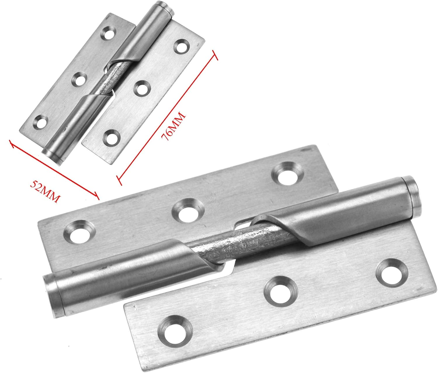 2X 1 Pair 3"/76Mm Stainless Steel Rising Butt Handed Lift off Door Hinge (Right Hand) image number 3
