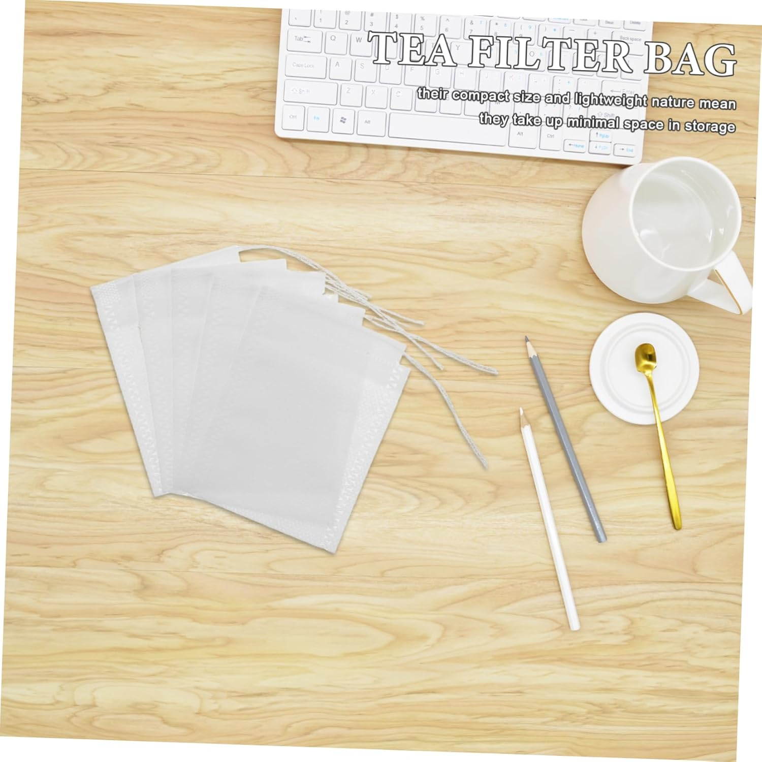 VINTORKY 100Pcs Detox Tea Bags Reusable Tea Sachets for Filtering Infusers Sealable Material image number 2