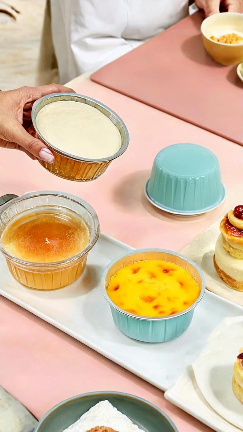 30-Pack Aluminum Pans with Lids - 5Oz Foil Baking Cups for Muffins, Cupcakes, Pies & More - for Baking Enthusiasts & Party Prep image number 6