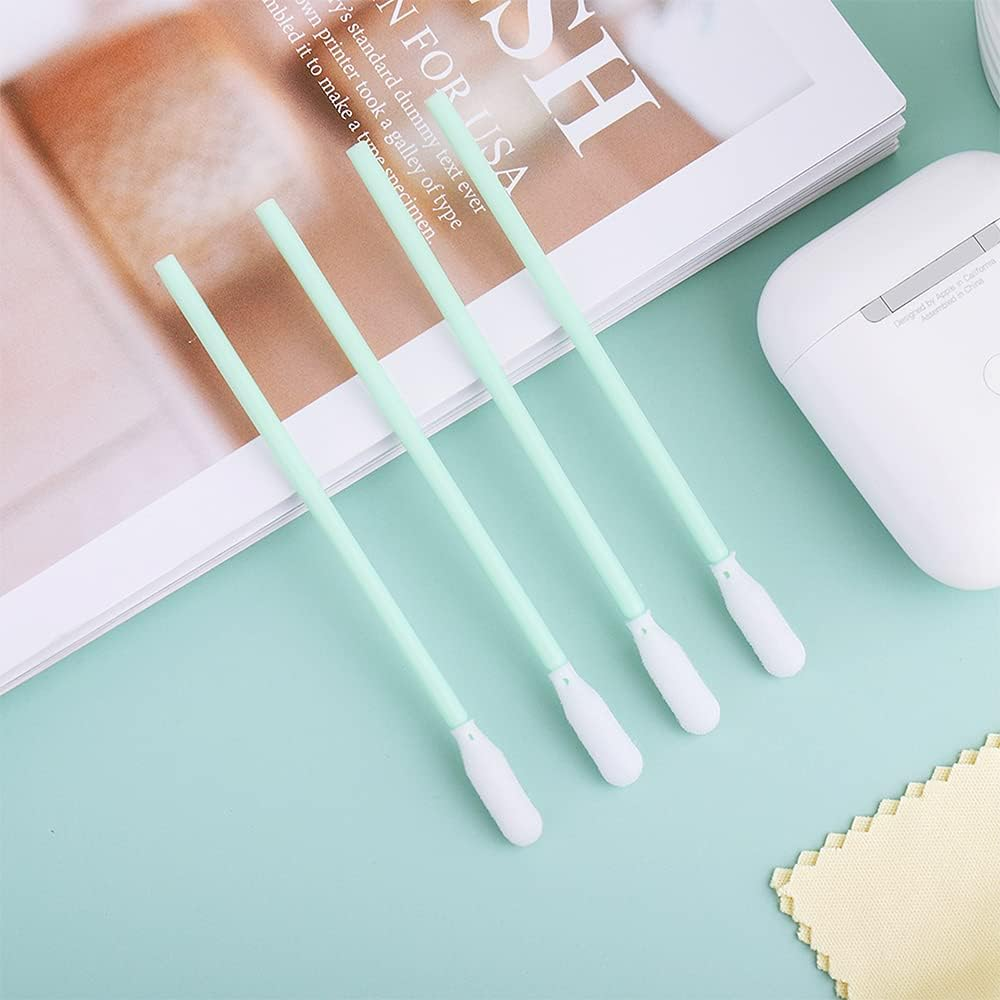 200 Pieces Cleaning Sponge Long Sterile for Inkjet Print Head Cleaner, Camera, Lens Cleaning, Optical Equipment, Green image number 1