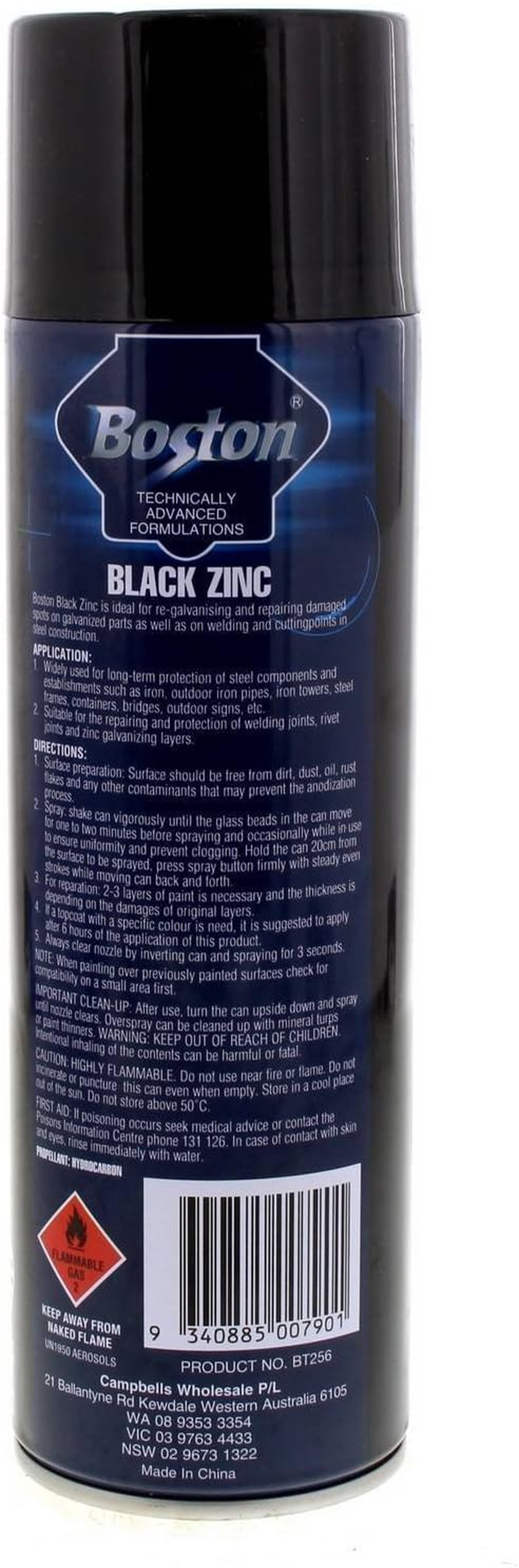 Boston Spray Paint 400 Gram Black Zinc image number 5