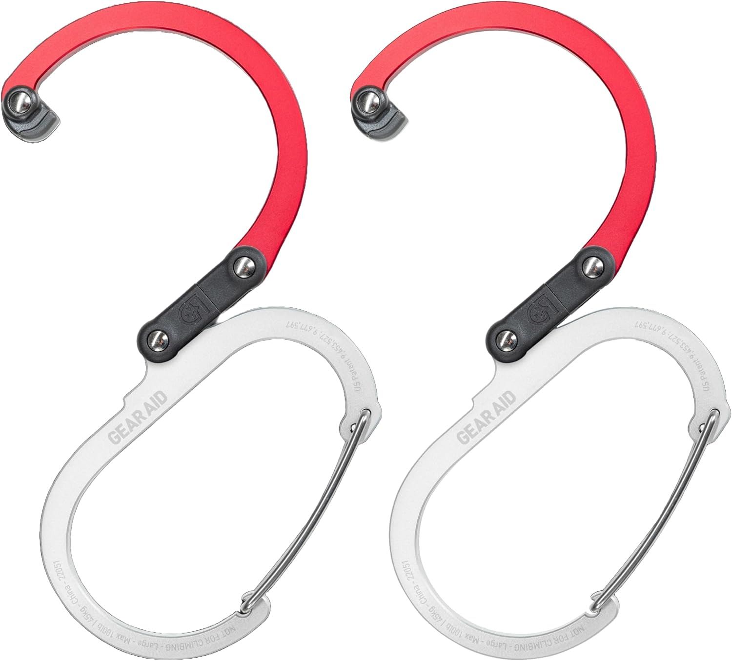 GEAR AID HEROCLIP Carabiner Gear Clip and Hook (Large) for Camping, Backpack, Organization, and Garage