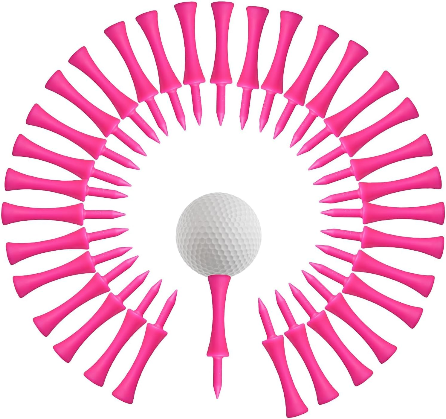 50 PCS Golf Tees &ndash; Pink Plastic Golf Tees, Consistent Performance, Perfect for Golfers of All Levels, Ideal for Practice & Tournament Play image number 3