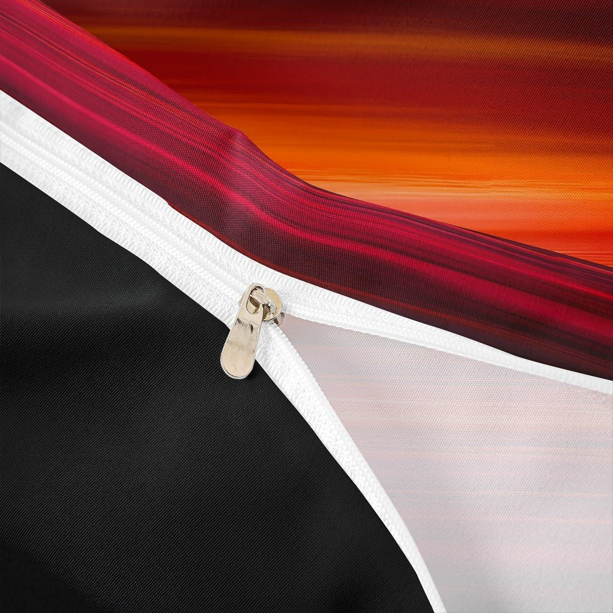 Red Print Comforter Cover Sunset Color Bedding Set Red Tropical Exotic Stripe Duvet Cover for Children Kids Boys Girls Microfiber Modern Design Bedspread Cover Room Decor Bedclothes Queen Size image number 6