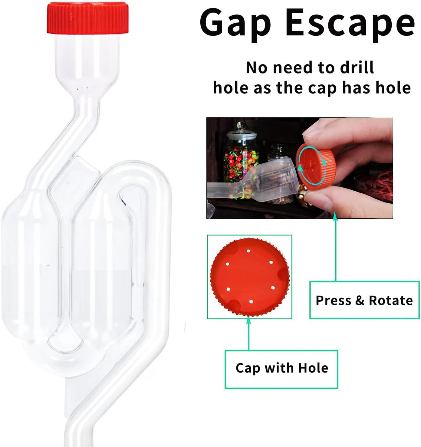 Lyvixora 3 Sets Twin Bubble Fermentation Airlock - Premium Brewing Airlocks for Home Beer, Wine & Pickle Making, with Non-Return Valves, Essential Home Brew Accessory image number 1