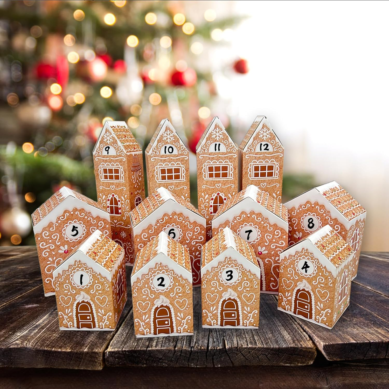 Christmas Advent Calendars 2024, Cardboard Treasure Boxes with 1-24 Number Stickers Christmas Countdown Calendar for Kids Xmas Holiday Chrismas Decorations image number 5