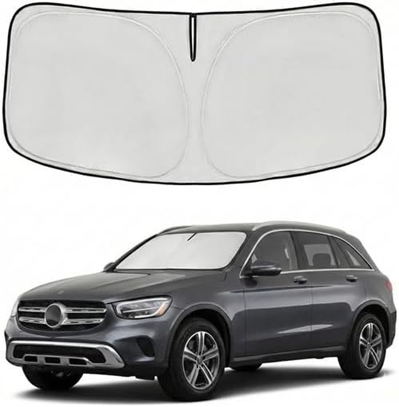 Windshield Sun Shade for Audi Q5 2018-2025 Double Layer 240T Front Window Shade Custom Fit Q5 SQ5 Premium, Premium Plus, Prestige Crossover SUV Sun Visor Foldable Shade Blocks UV Rays Accessories image number 2