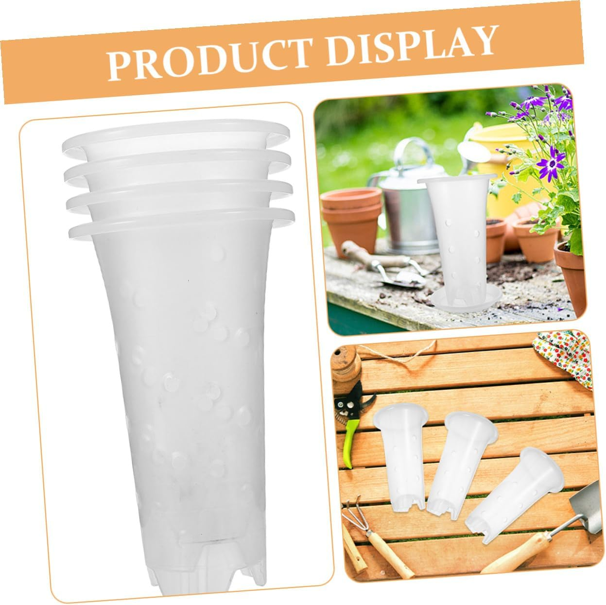 HAKIDZEL 4Sets Root Control Plant Pots Saucers Small Plant Pots for Indoor Gardening Decorative Garden Supplies image number 5