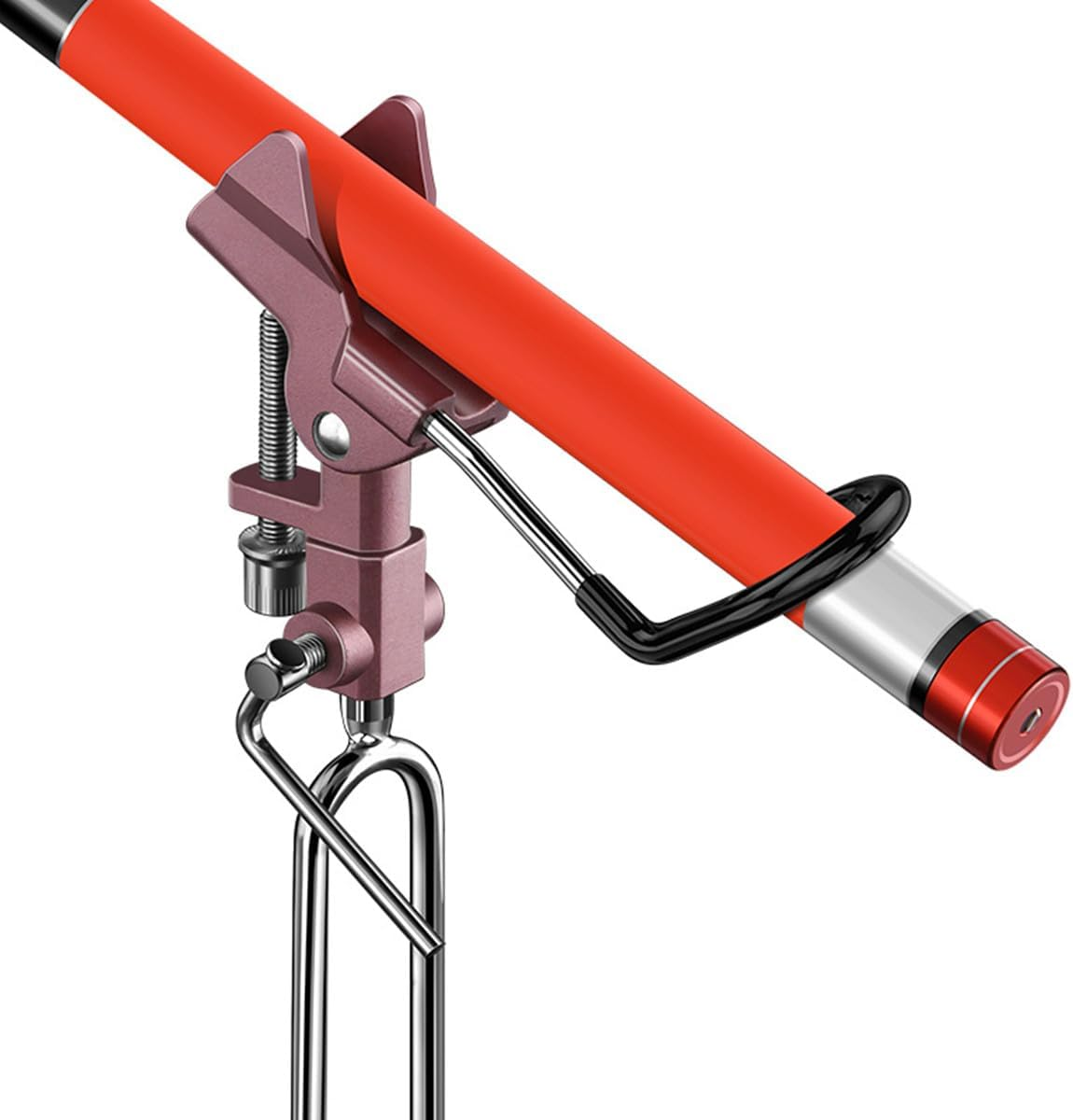 Fishing Rod Holder, 360&deg; Adjustable, Universal, Red, Stainless Steel, Surface Mount image number 5