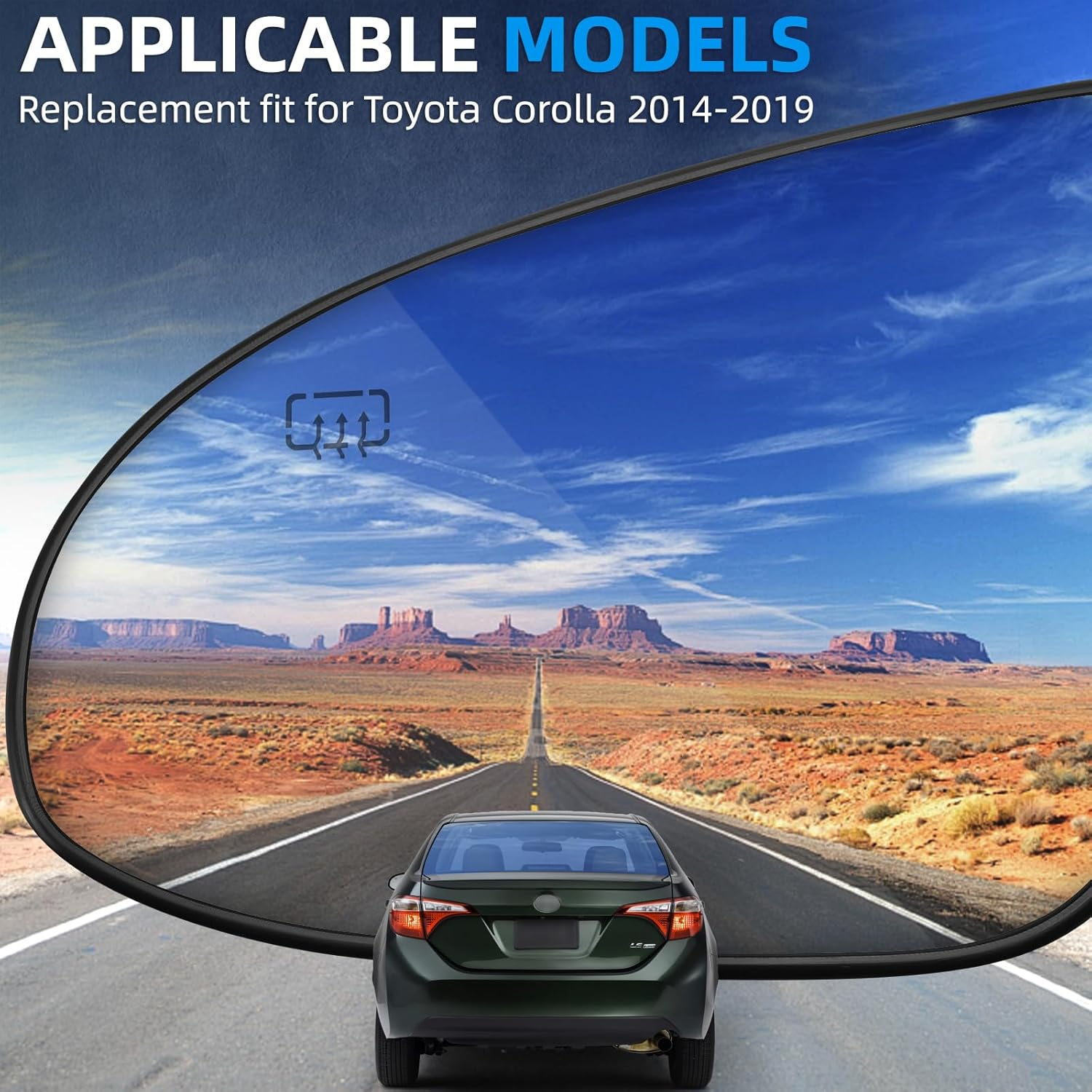 LOIYLLEN Left Side Mirror Replacement for Toyota Corolla 2014 2015 2016 2017 2018 2019 - Left Side Mirror Glass, Rear View Mirrors Glass with Power Heated