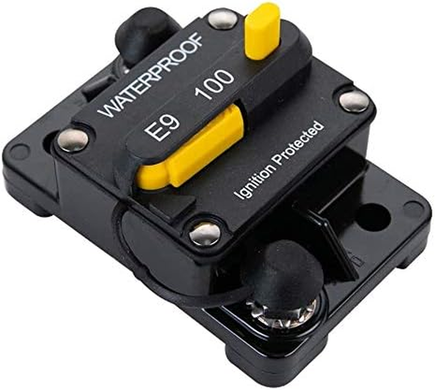 60Amp Circuit Breaker 30-300A with Manual Reset Trolling Motor Auto Car Marine Boat Bike Stereo Audio Terminal Inline Fuse Inverter for System Current Overload Protection 12V-48V DC Waterproof