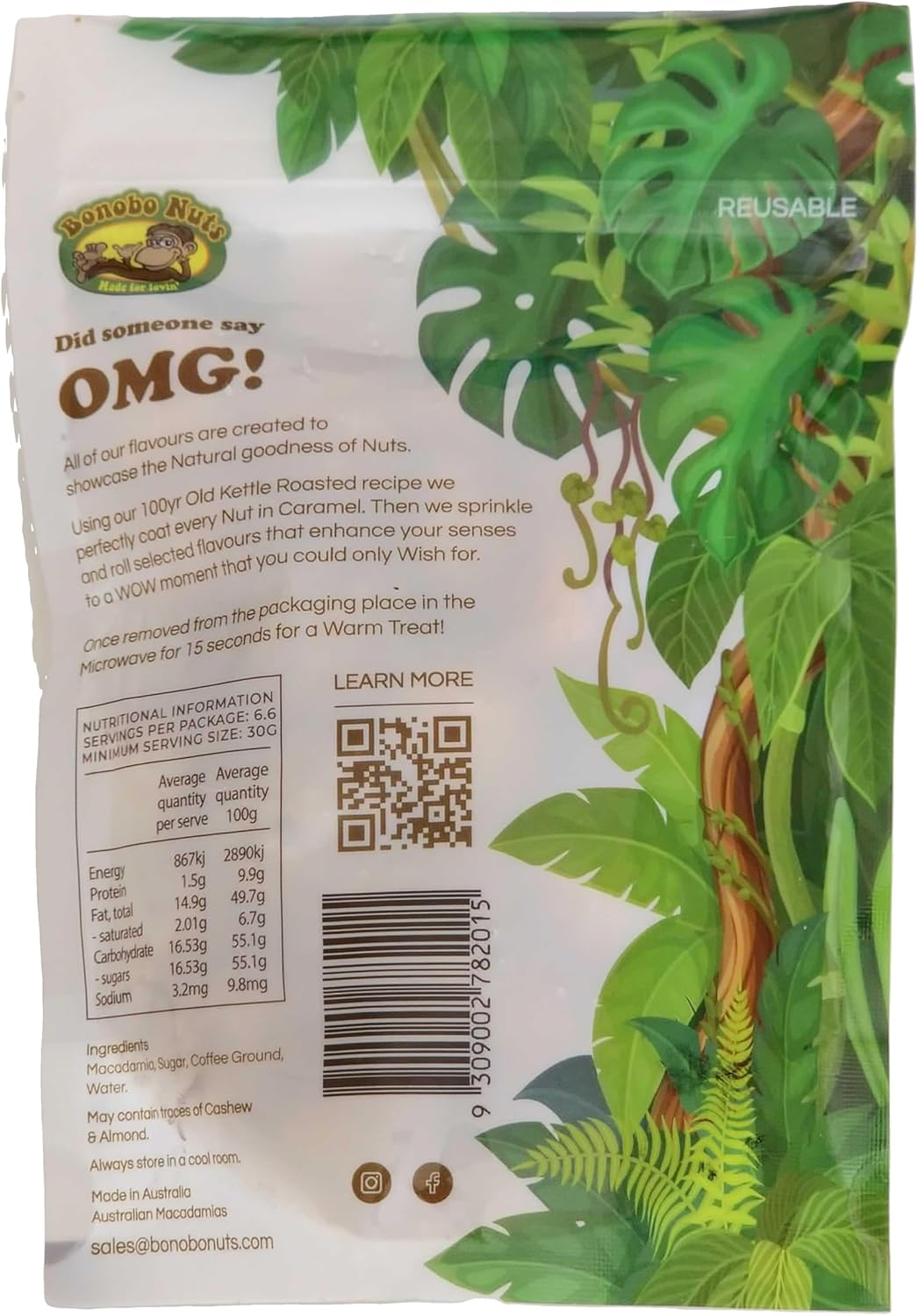 Coffee Caramel Macadamias - 120G - Kettle Roasted