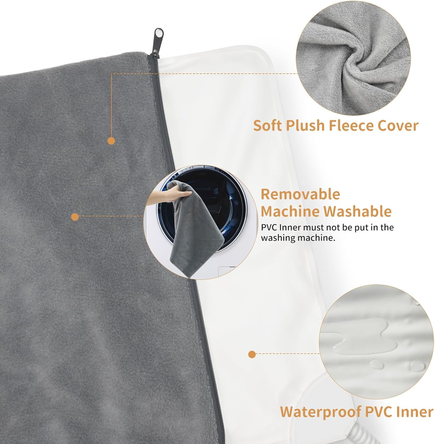 Pet Heating Pad for Cats and Dogs - Electric Warming Mat with Timer & Temperature Setting, Waterproof Cover, Auto Shut-Off - Safe Indoor Bed Warmer (L 70X40Cm) image number 5