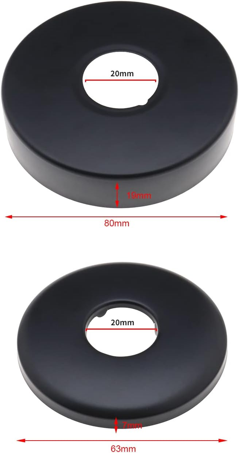 SING F LTD 2 Pieces Radiator Pipe Cover Set in Black Stainless Steel with Double Sided Baking Varnish Covers Pipe Collars Pipe Covers for Faucets Showers Angle Valves image number 5