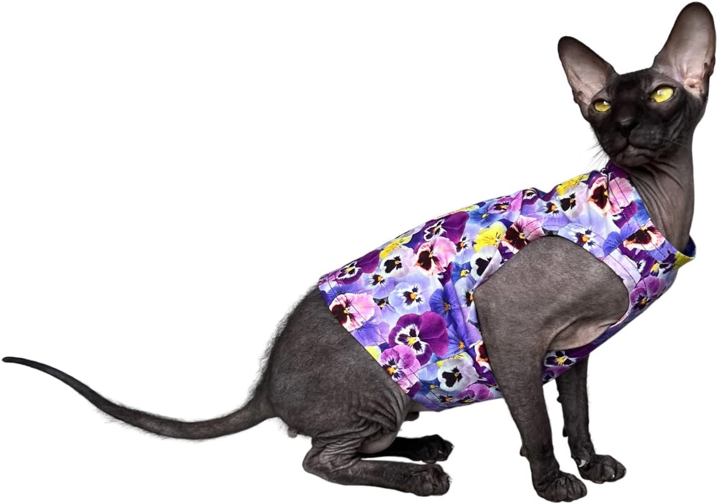 Kotomoda Cat Clothes Cotton Tank Pansy Sphynx Cats (XS) image number 5