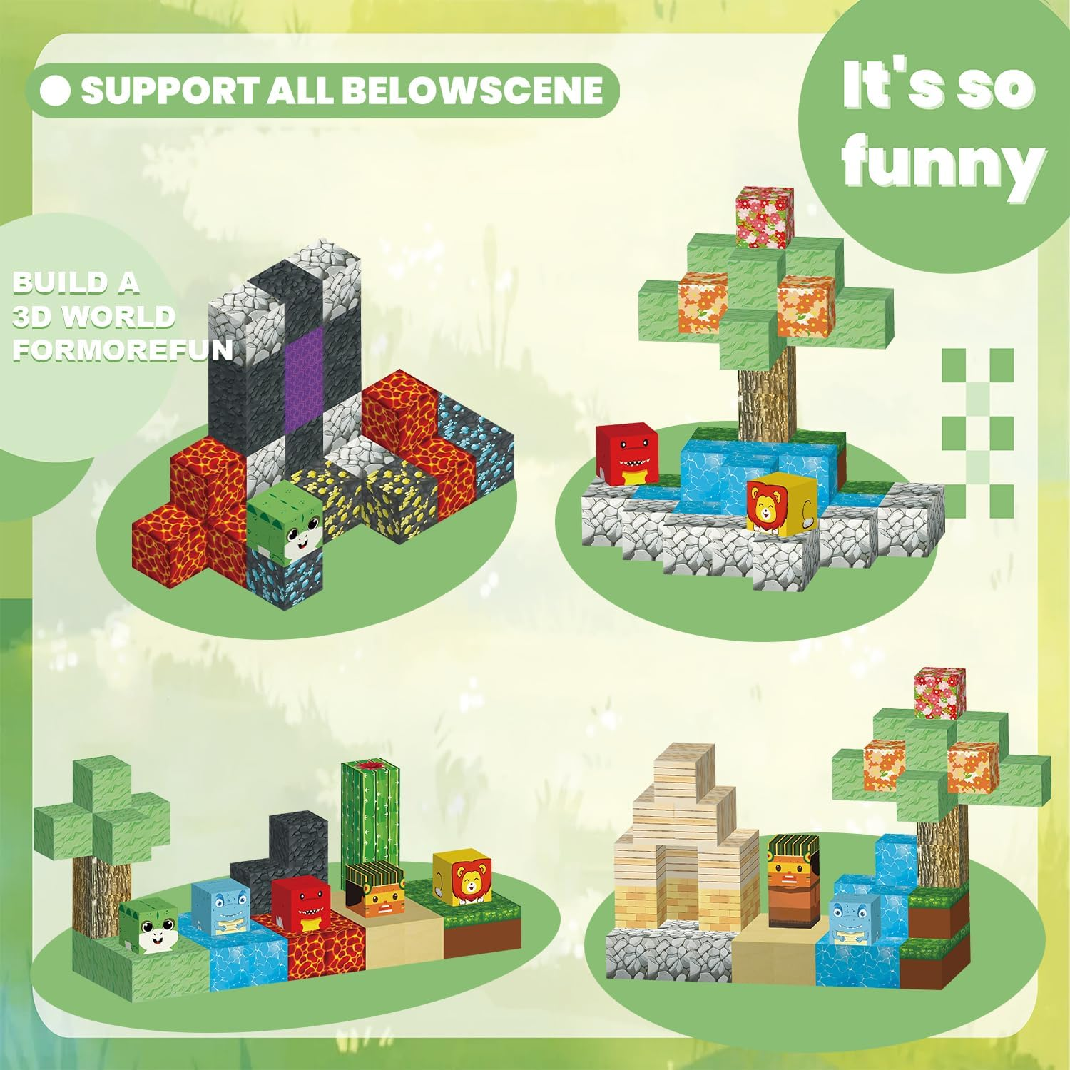 Magnetic Blocks Cubes 128PCS for Boys & Girls Age 3-4 4-5 6-8, Magnetic Tiles Stem Montessori Sensory Toys for Toddlers for 3+ Years Old, Magnetic Construction Toys