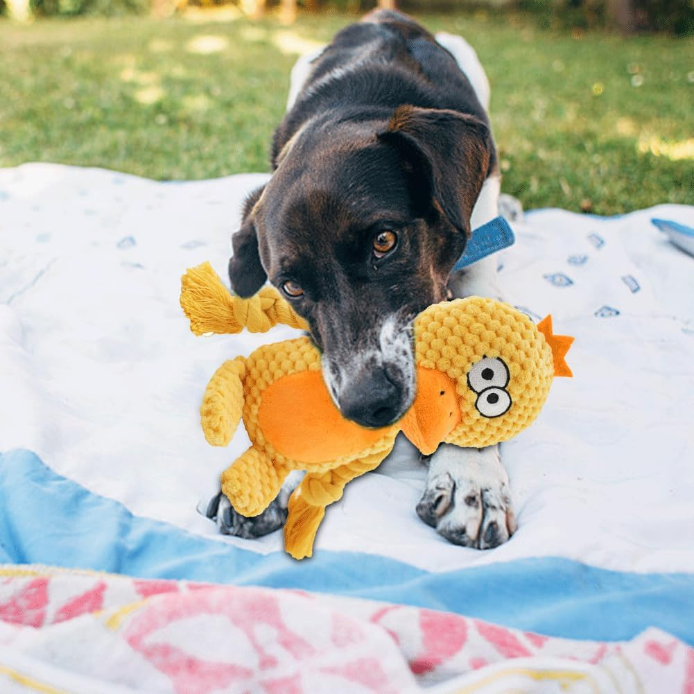 2025 Plush Dog Toy - Squeaky & Indestructible Chew Toy for Small Medium Dogs, Interactive Soft Stuffed Toy, Washable & Lightweight for Puppies (Duck) image number 1