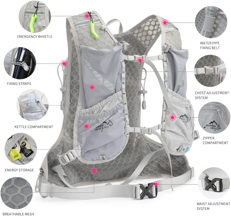 Running Hydration Vest for Men Women Water Backpack for Running 3L Running Hydration Pack for Trail Running Marathon Race Hiking image number 2