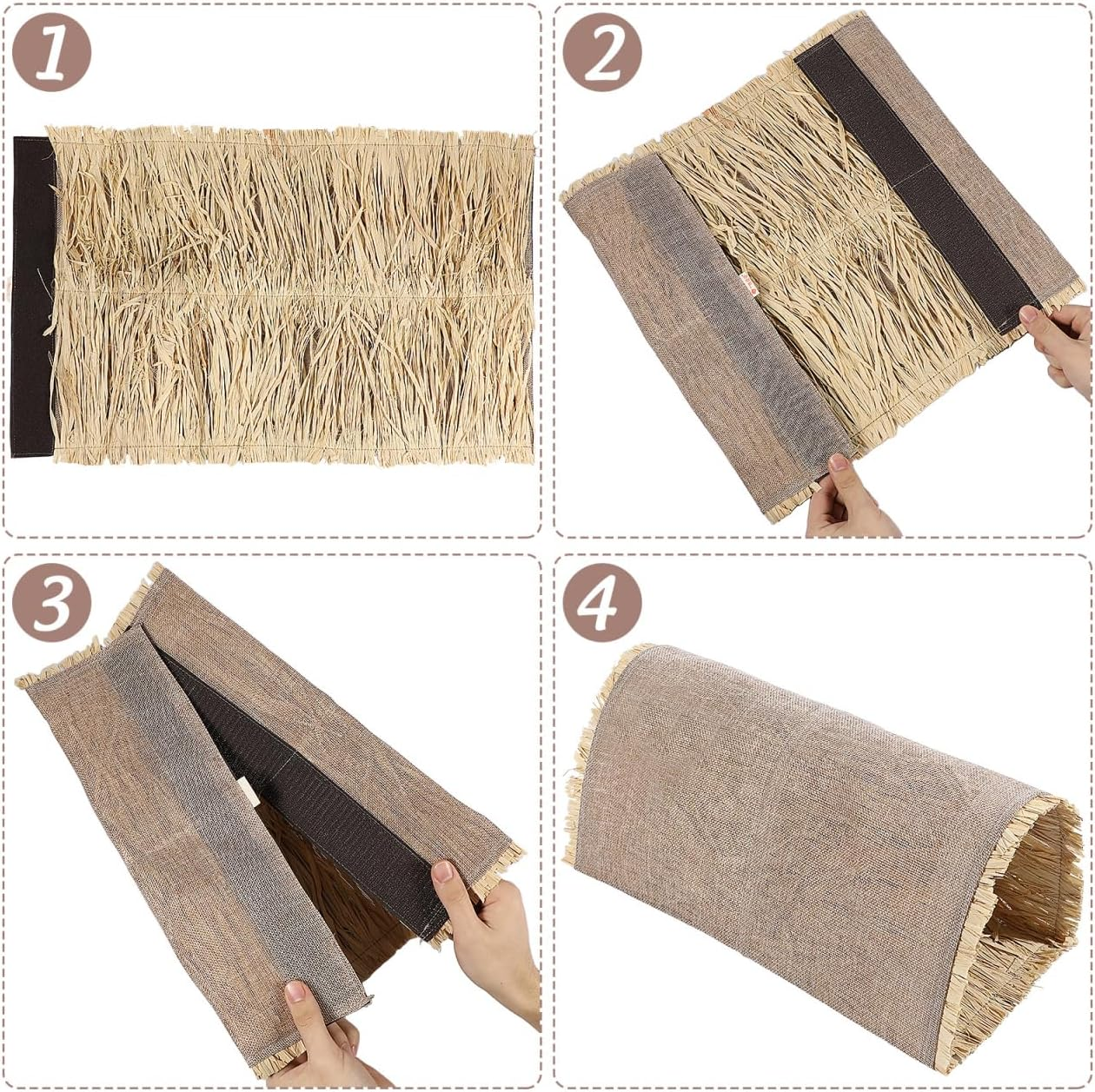 Durable Rabbit Grass Nest Pet Sleeping Lounge Bed, Spacious Tunnel for Small Pets, Light Brown, 15 X 7.5 X 6.3 Inches image number 4