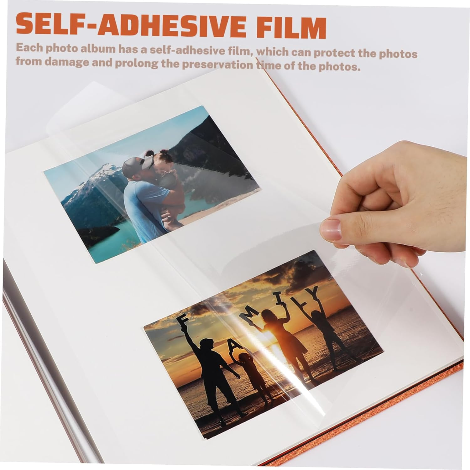 PRETYZOOM Handmade Album Cloth Photo Book Blank Pages Diy Picture Album Hardcover Memory Keepsake Open Window Scrapbook for Family Elegant and Modern Design image number 1