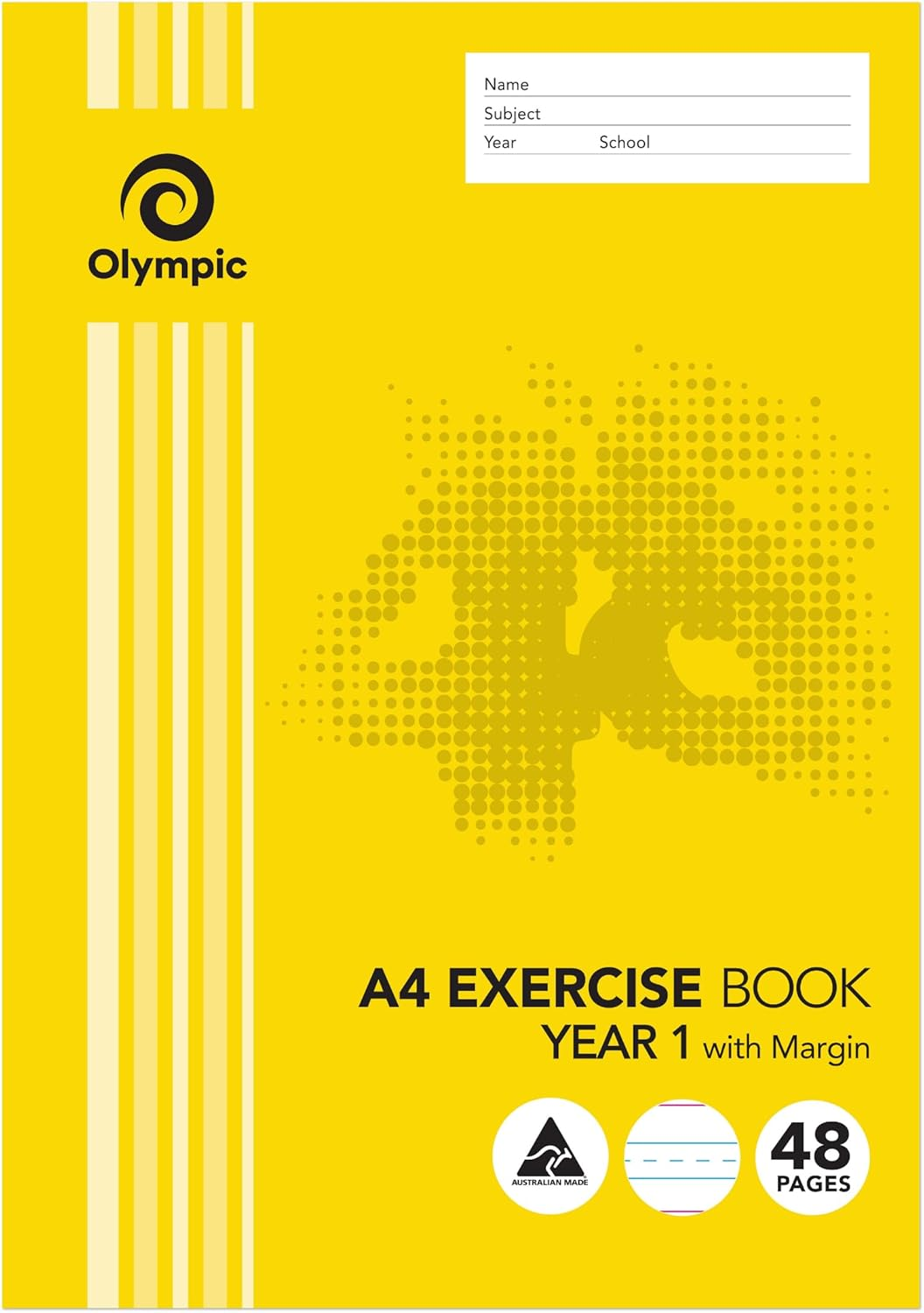 Olympic, A4 Exercise Book, 48 Pages, QLD Year 1 Ruled (24Mm) with Red Margin image number 2