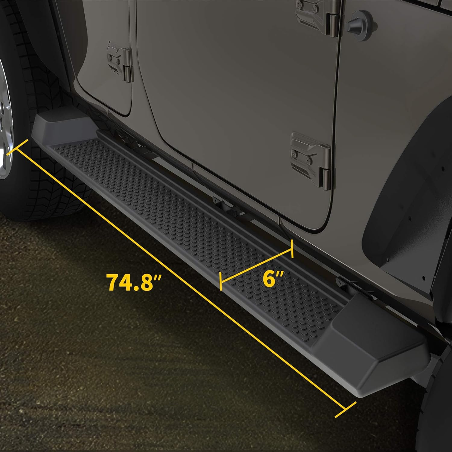 TINIANHHCT 2PCS OE Style Running Boards Fits for Jeep Wrangler JL 4-Door 2018-2025 Automotive Exterior Accessories Side Step (With Brackets) image number 2