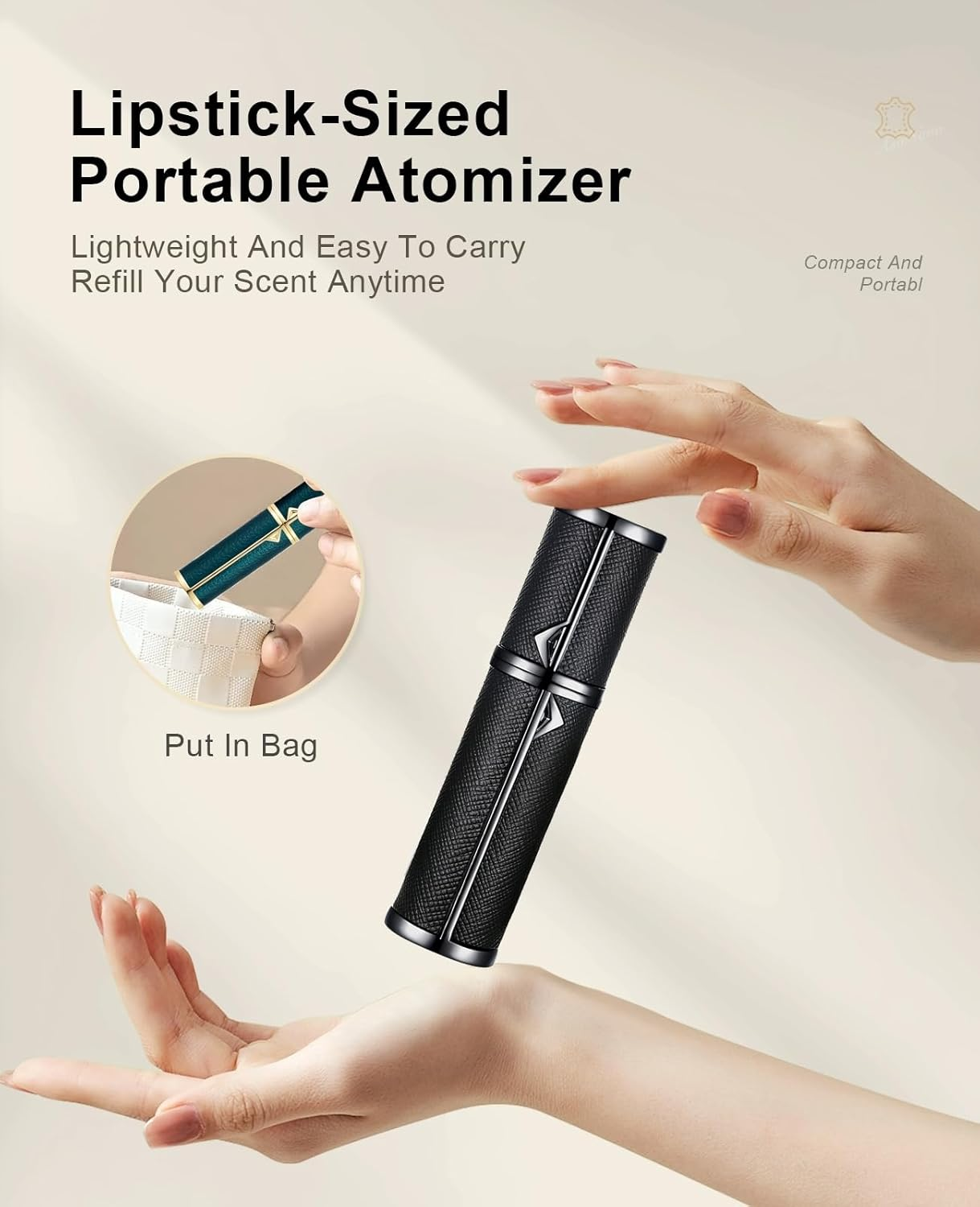 Asanana Perfume Atomiser, Refillable & Travel Size Perfume Bottle, Leaking Proof,Bottom Pump without Funnel, Luxurious Small Women and Men, 5Ml (Deepblue)