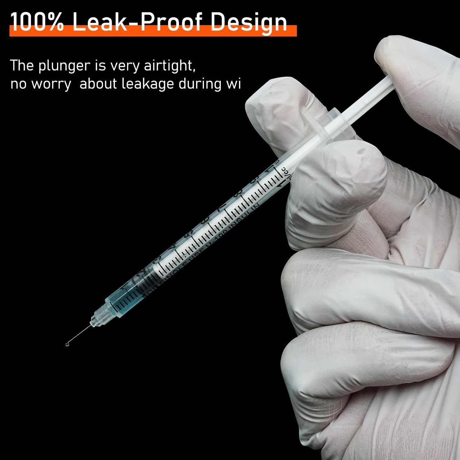 20 Pack 1Ml Syringes with 31Gx6Mm Plastic Multiple Uses Measuring Tools, Individually Wrapped image number 2